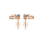 Premium Blue Pear Cut Lab Grown Diamond Openwork Earrings with Pave-Style Sparkle