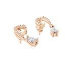 Elegant Open Hoop Stud Lab Created Earrings with Pavé-Style Sparkle for Women