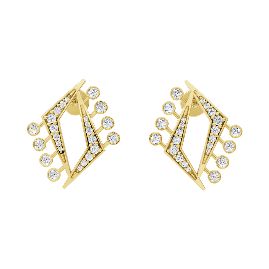 Roselle Geometric Lab Grown Diamond-Frame Earrings in Rose or White or Gold