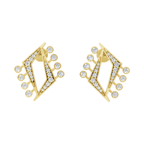 Roselle Geometric Lab Grown Diamond-Frame Earrings in Rose or White or Gold