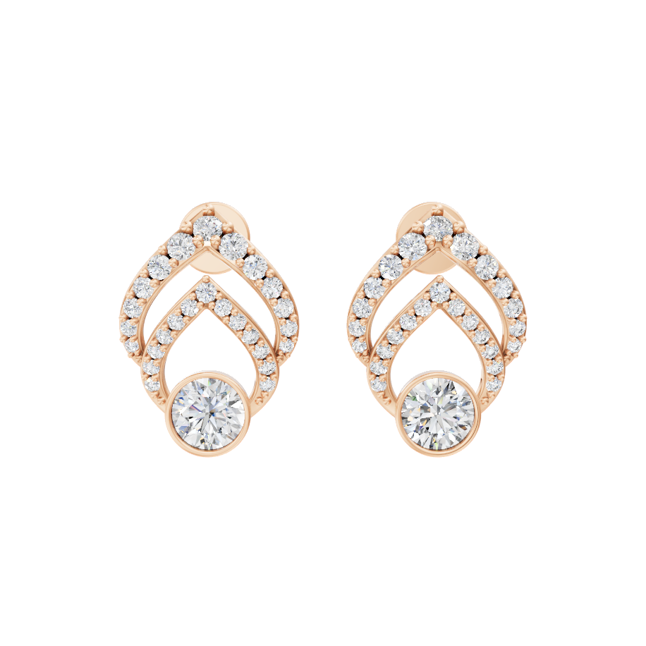 Lumière Flame Pavé Lab Grown Diamond Earrings for Birthday Gift By Lume Jewels