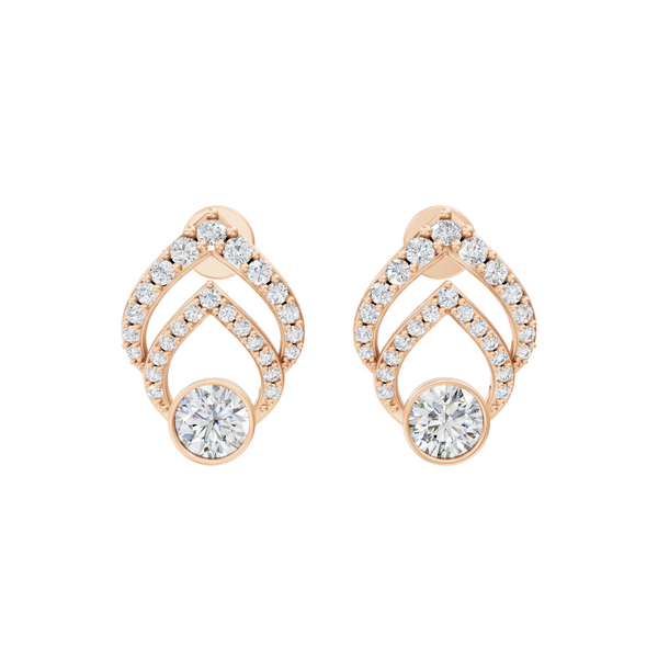 Lumière Flame Pavé Lab Grown Diamond Earrings for Birthday Gift By Lume Jewels