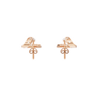 Elegant Crescent Stud Drop Lab Grown Diamond Earrings with Pavé-Style Sparkle for Women