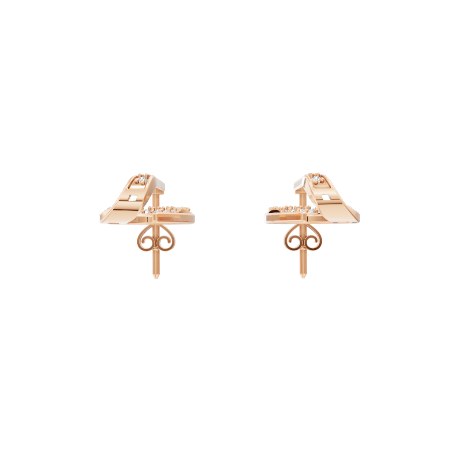 Elegant Crescent Stud Drop Lab Grown Diamond Earrings with Pavé-Style Sparkle for Women