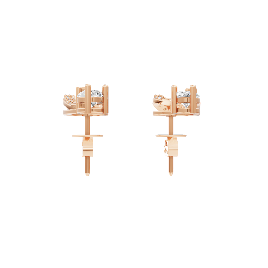 Elegant Open Hoop Stud Lab Created Earrings with Pavé-Style Sparkle for Women