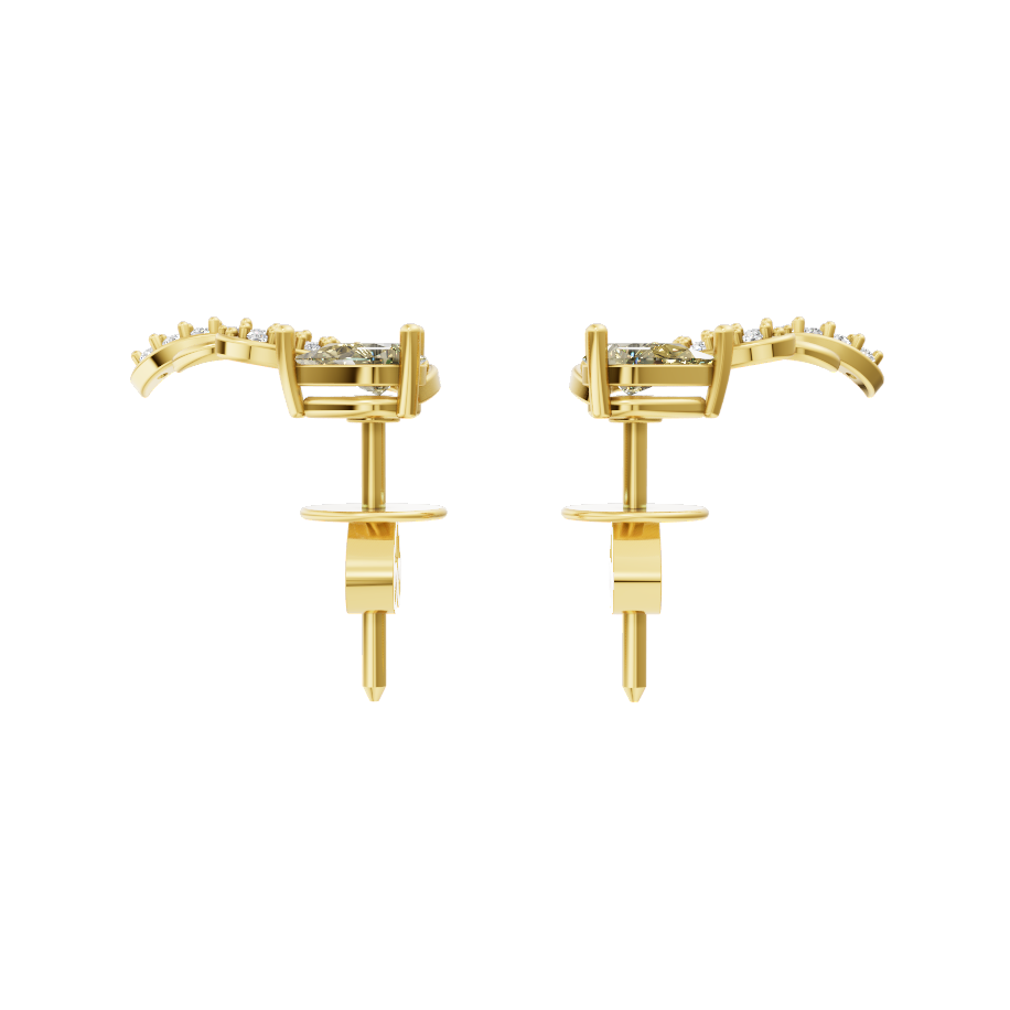 Seraphine Yellow Pear Cut Lab Grown Diamond Earrings for Women