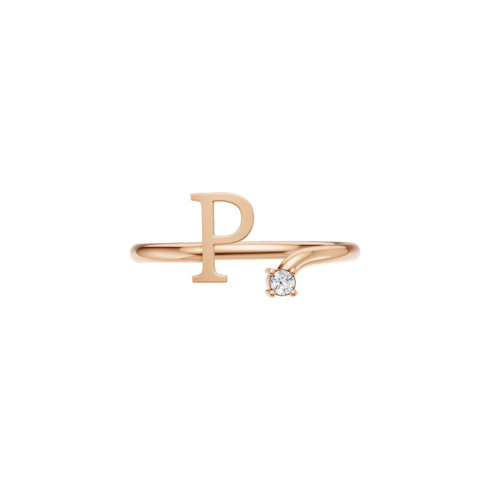 Personalized Initial Diamond Ring