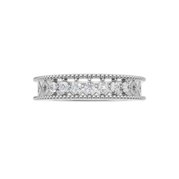 Celestia Diamond Beaded Band Ring