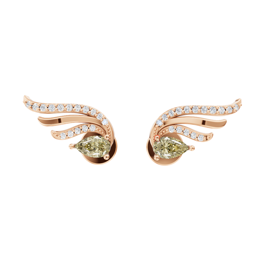 Seraphine Yellow Pear Cut Lab Grown Diamond Earrings for Women