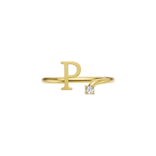 Personalized Initial Diamond Ring