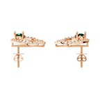 Elysian Green Pear Cut Halo Lab Grown Diamond Earrings in 10 or 14 or 18K Gold