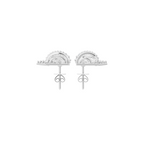 Astra Geometric Pavé Arc Earrings in White or Rose or Gold Tone with Brilliant Lab Grown Diamond