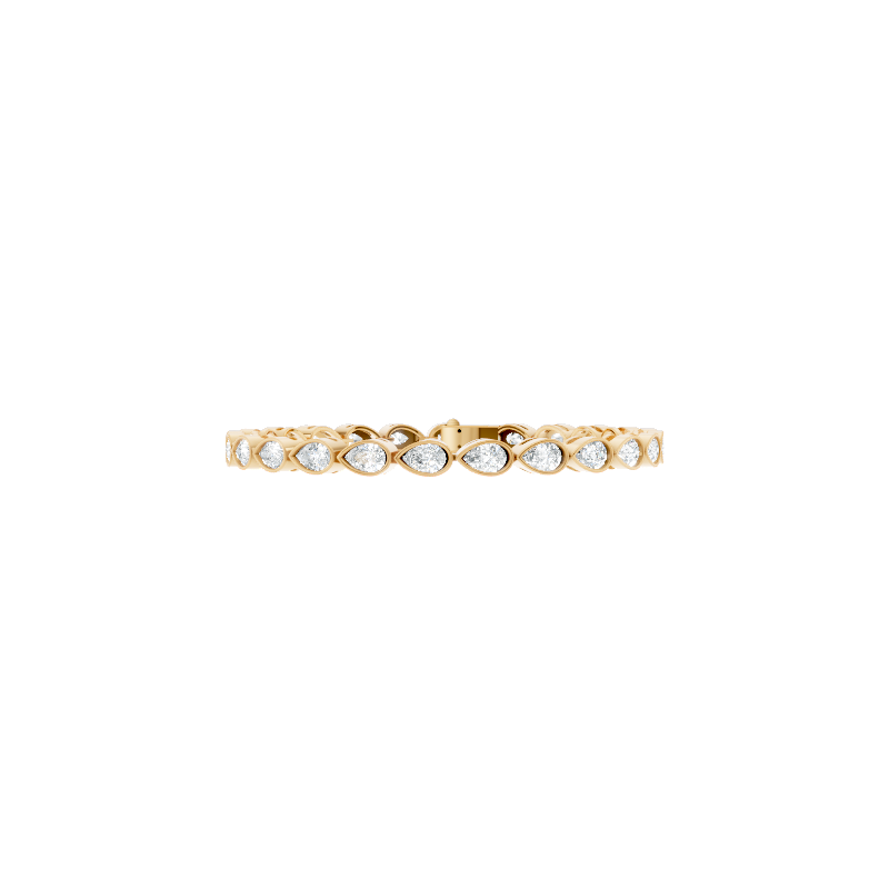 Premium Pear Cut Lab Grown Diamond Bracelet for Women with Bezel Setting