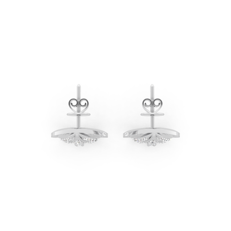 Seraphina Teardrop Filigree Stud Earrings with Round Brilliant Lab Created Diamond