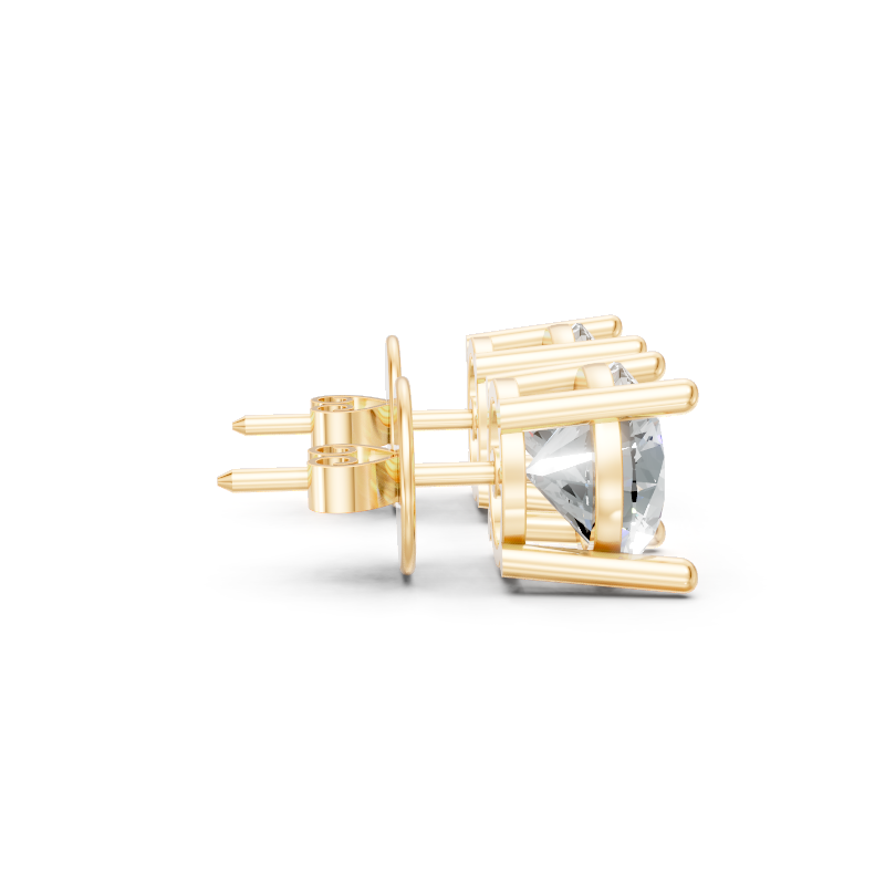 Aurevia Round Brilliant Lab Grown Diamond Basket Stud Earrings in 10 or 14 or 18K Gold