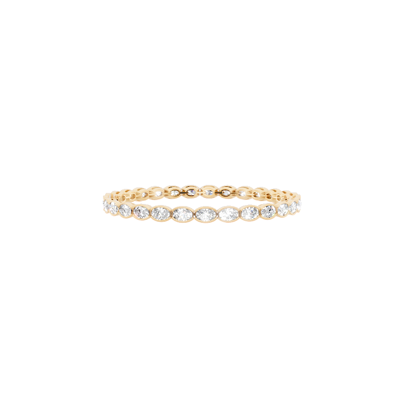Elysian Oval Bezel Lab Created Diamond Bracelet in Gold Simple Gift for Her