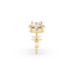 Aurielle Round Brilliant Lab Grown Diamond Halo Stud Earrings in Gold
