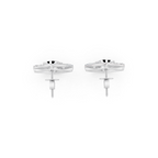 Elegant Kite Stud Earrings with Round Brilliant-Style Lab Created Diamond Accents for Women