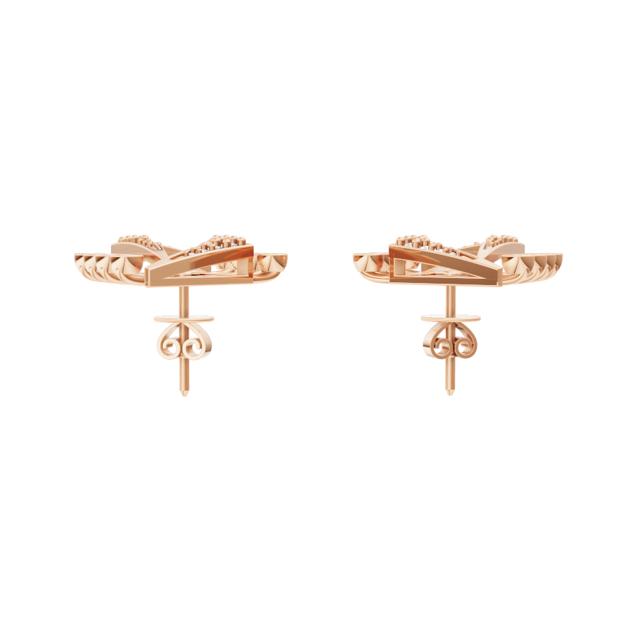 Roselle Geometric Lab Grown Diamond-Frame Earrings in Rose or White or Gold