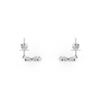 Aurelia Prism Kite Stud Earrings in Gold with Round Brilliant Lab Grown Diamonds