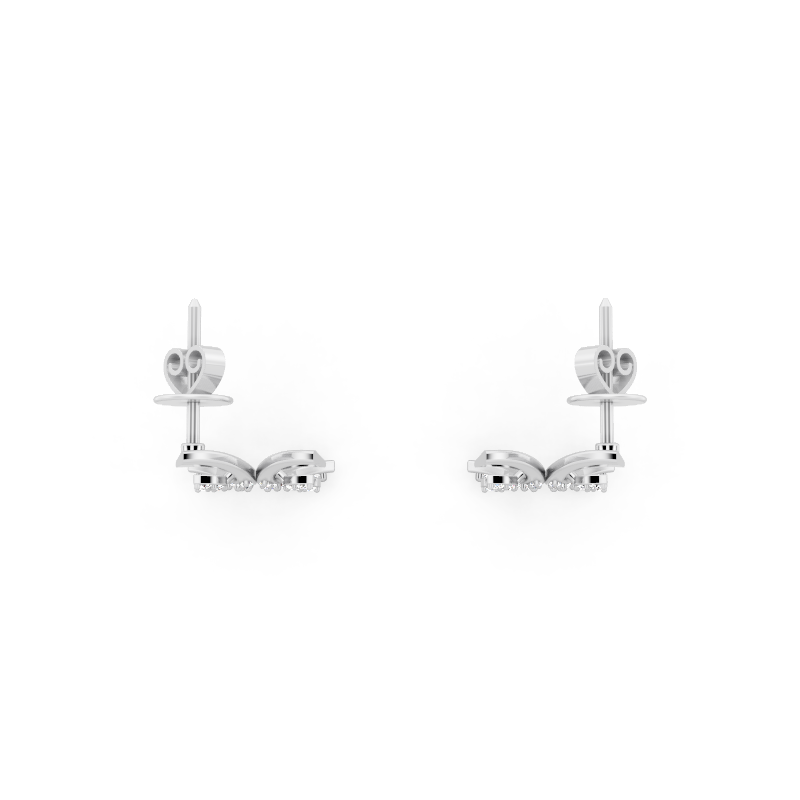 Aurelia Prism Kite Stud Earrings in Gold with Round Brilliant Lab Grown Diamonds