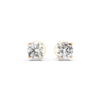 Classic Round Solitaire Lab Grown Diamond Stud Earrings for Women