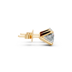 Elaria Square Brilliant Lab Grown Diamond Basket Stud Earrings in Gold & 925 Silver