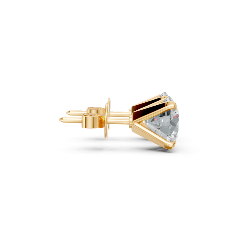Elaria Square Brilliant Lab Grown Diamond Basket Stud Earrings in Gold & 925 Silver