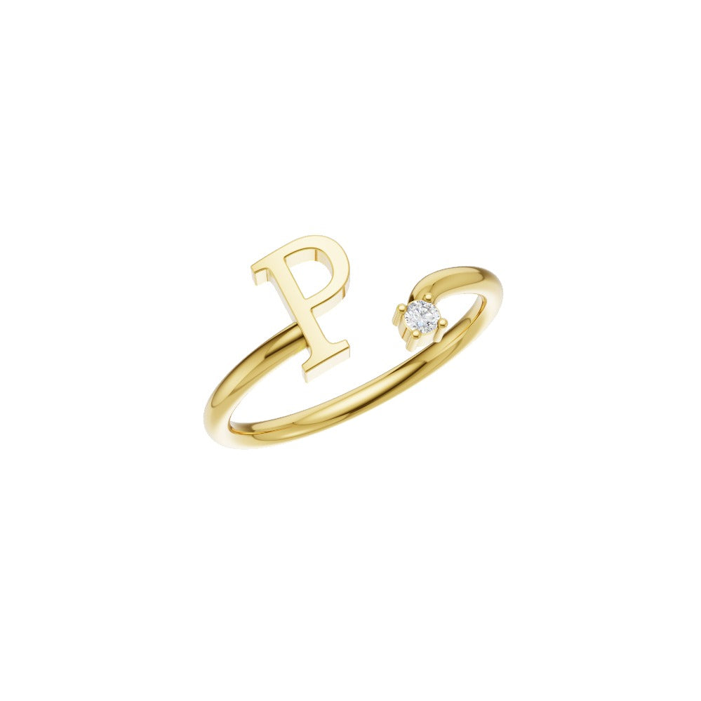 Personalized Initial Diamond Ring