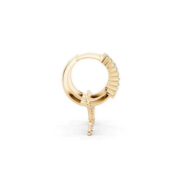 Mariposa Noir Lab Grown Diamond Butterfly Hoop Earrings in 10 or 14 or 18K Gold & 925 Silver