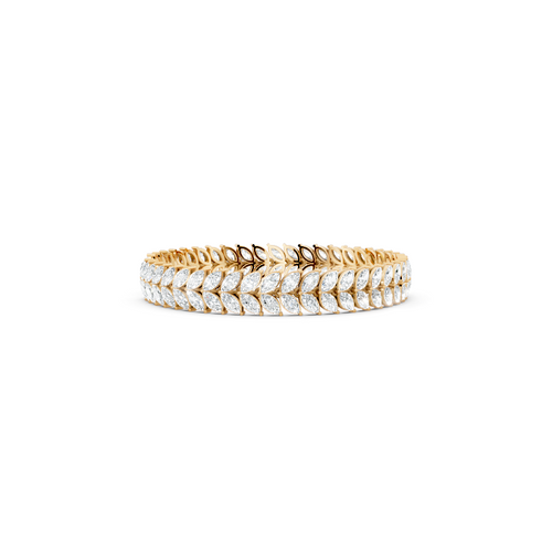 Golden Laurel Double Marquise Cut Lab Grown Diamond Bracelet in Gold