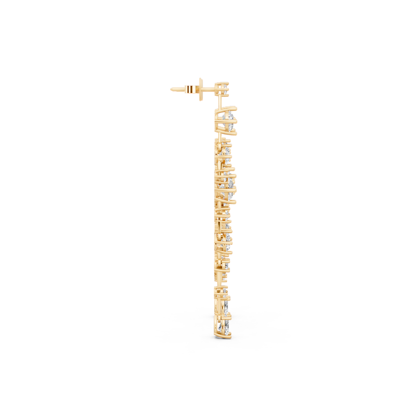 Premium Celestial Linear Cascade Lab Created Diamond Earrings with Clustered Sparkle Accents