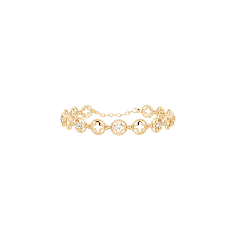 Elegant Clover Motif Circle Station Lab Created Diamond Bracelet for Everyday Styling