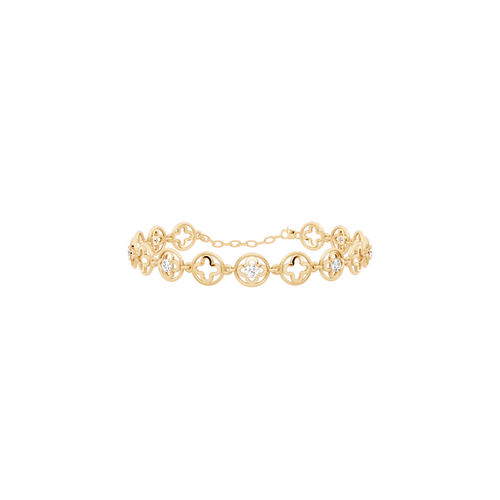 Elegant Clover Motif Circle Station Lab Created Diamond Bracelet for Everyday Styling