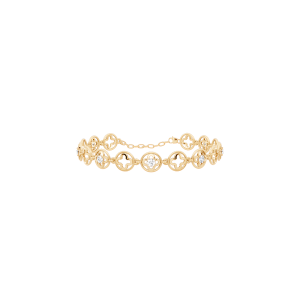 Elegant Clover Motif Circle Station Lab Created Diamond Bracelet for Everyday Styling