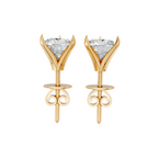 Simple Round Cut Lab Grown Diamond Solitaire Stud Earrings for Women