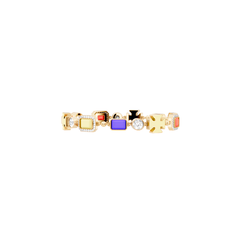 Elegant Geometric Pave Station Lab Created Diamond Bracelet for Women by Lume Jewelry