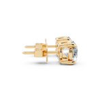 Classic Gold Solitaire Round Cut Lab Created Diamond Stud Earrings for Her