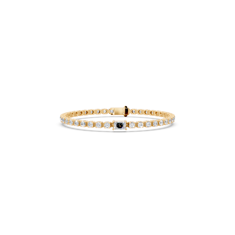 Premium Gold Tone Round Cut Lab Created Diamond Tennis Bracelet for Women