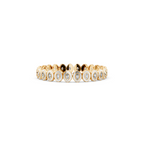 Golden Aura Oval Halo Bezel Lab Grown Diamond Bracelet in 10 or 14 or 18K Gold