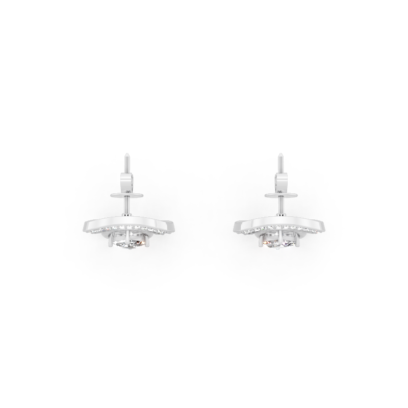 Aurelia Arch Halo Stud Lab Created Diamond Earrings for Anniversary & Birthday Gifts for Her