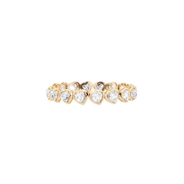Romantic White or Rose or Gold Heart Lab Created Diamond Bracelet for Proposal Gift