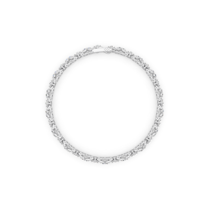 Aurelia Bow Lattice Pave Round Cut Brilliant Lab Grown Diamond Bracelet for Anniversary Gift