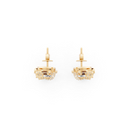 Premium Leaf Drop Stud Marquise Cut Lab Created Diamond Earrings with Pave-Style Sparkle Accents