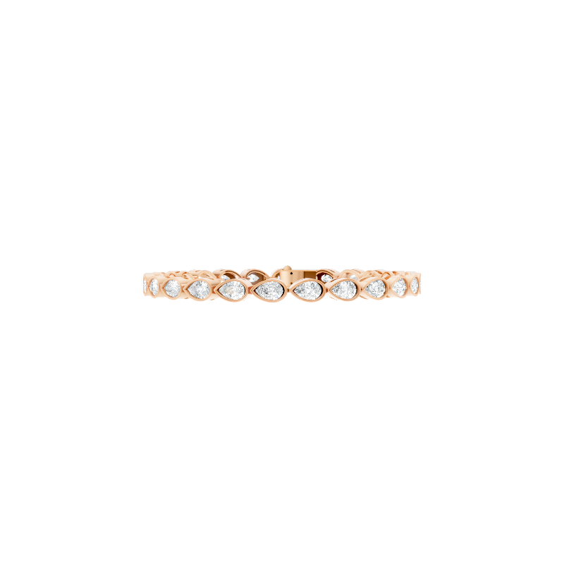 Premium Pear Cut Lab Grown Diamond Bracelet for Women with Bezel Setting