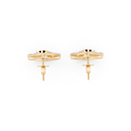 Elegant Kite Stud Earrings with Round Brilliant-Style Lab Created Diamond Accents for Women