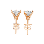 Simple Round Cut Lab Grown Diamond Solitaire Stud Earrings for Women