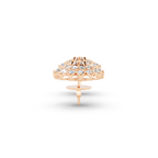 Marielle Floral Rosette Stud Earrings with Round Brilliant Lab Created Diamond
