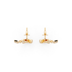 Sparkling Aurelia Fanlight Marquise Stud Lab Created Diamond Earrings in Gold with Pave Setting