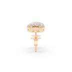 Premium Gold Pave Cluster Button Stud Earrings for Women with Round Brilliant Lab Grown Diamond